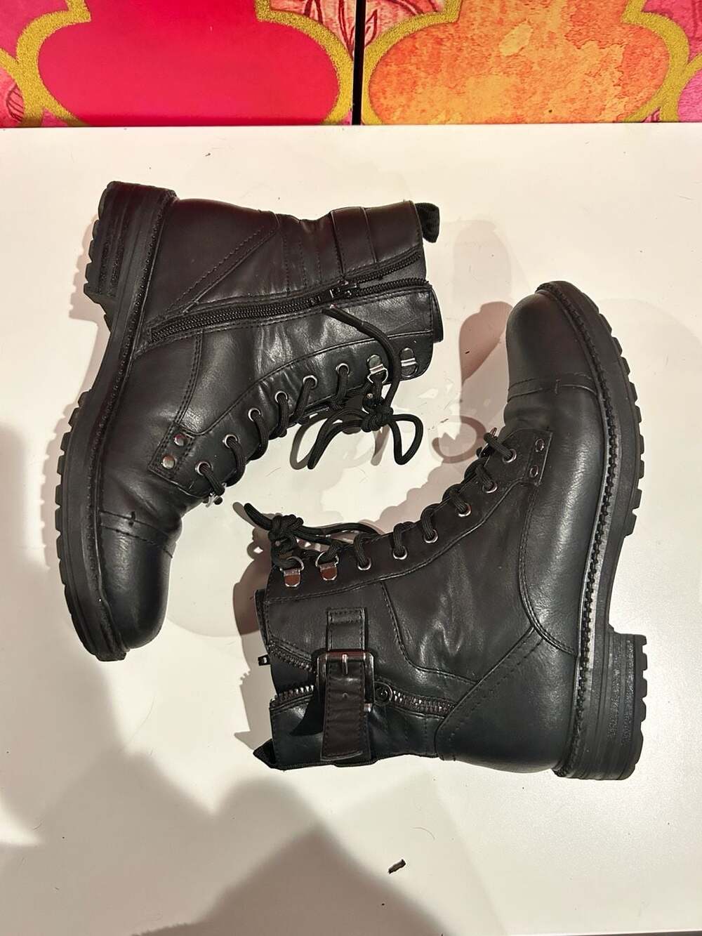 GBG Los Angeles Black Combat Boots Size 8M